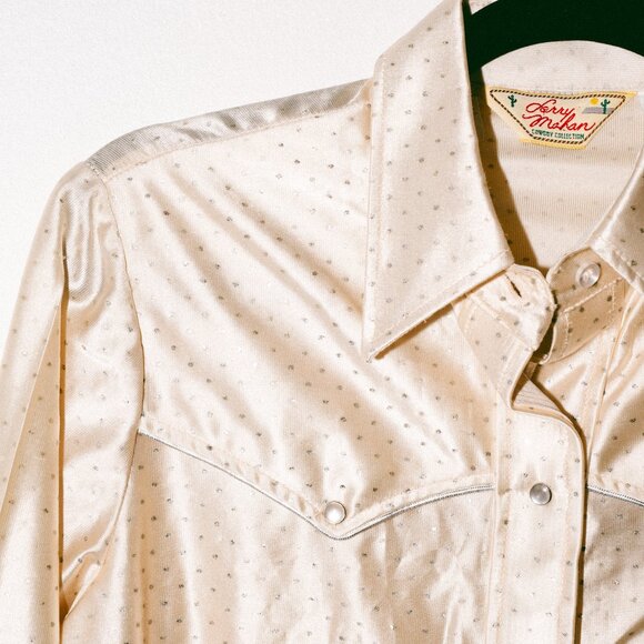 Vintage Champagne Larry Mahan Cowboy Collection Western Shirt w/ Pearl Snaps - Picture 7 of 7